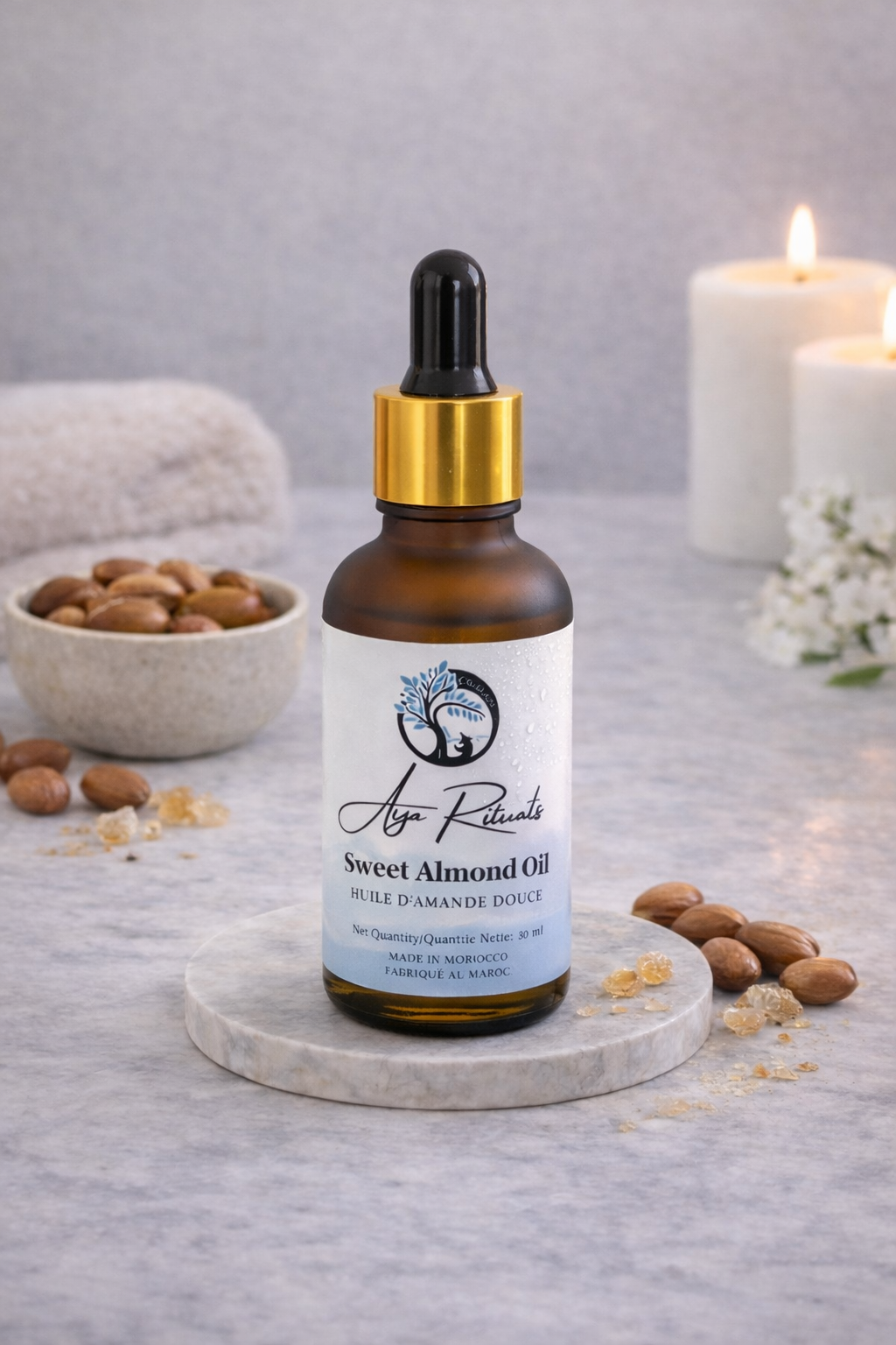 Sweet Almond Oil – 100% Pure Moroccan Cold-Pressed Oil (50 ml)